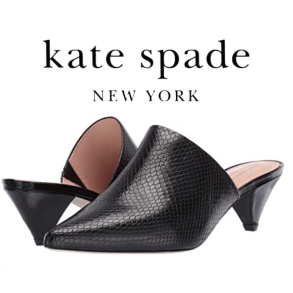 Kate Spade Shoes - NEW KATE SPADE Black Leather Mules